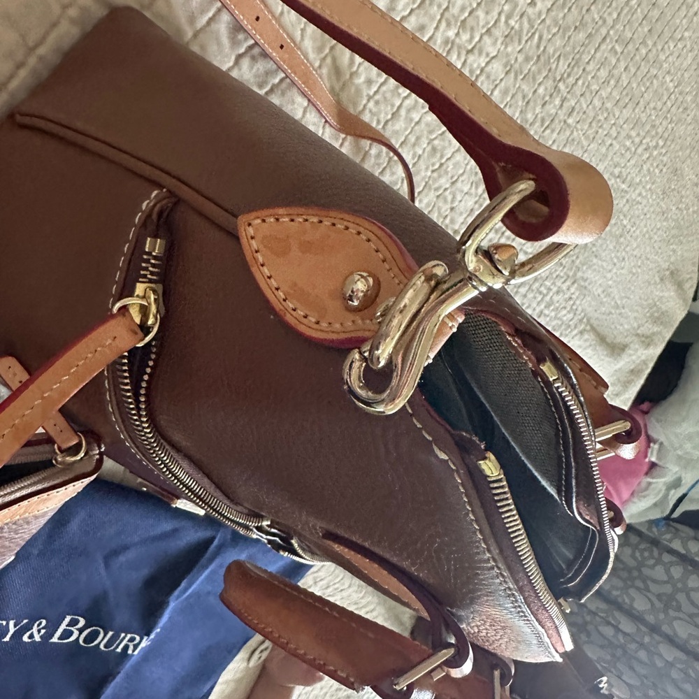 Dooney & Bourke Tan Leather Duffel Bag - Picture 6 of 6